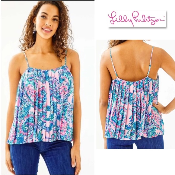NWOT- Lilly Pulitzer Pleated Swing Tank, size Med - Picture 2 of 6
